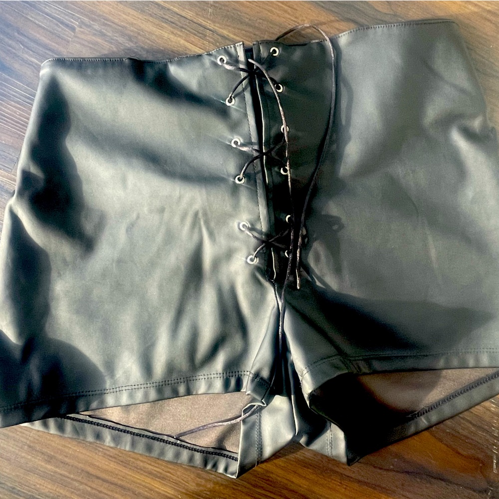 Nice Leather shorts that tie up in the front!